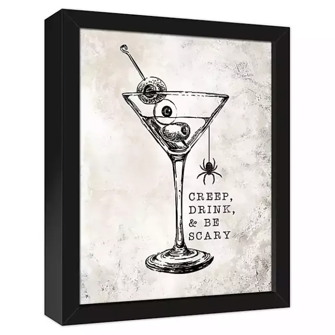Online Kirklands Home Creep Drink And Be Scary Framed Canvas Art Print