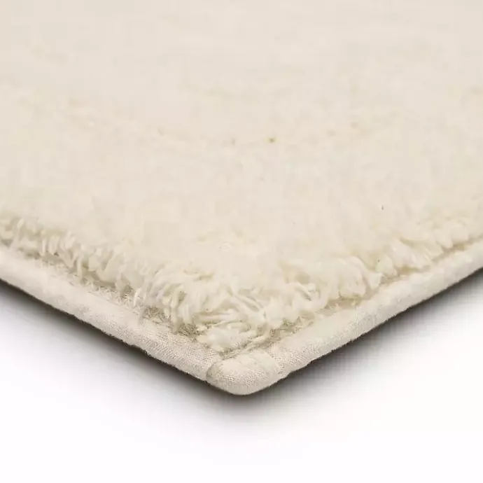 Best Kirklands Home Creme Plush Reversible Cotton Bath Mat, 60 in. Ivory