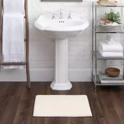 Hot Kirklands Home Creme Plush Reversible Cotton Bath Mat, 45 in. Ivory