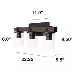 New Kirklands Home Crossbeam Vanity Flushed Mount Shade Brown