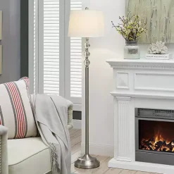 Hot Kirklands Home Crystal Spheres Brushed Nickel Floor Lamp White