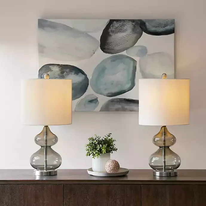 Best Kirklands Home Curved Glass Table Lamps, Set of 2 Gray