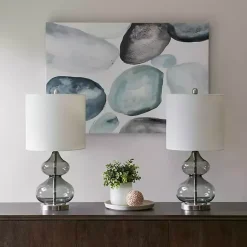 Best Kirklands Home Curved Glass Table Lamps, Set of 2 Gray