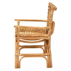 Outlet Kirklands Home Curved Natural Rat Woven Accent Chair Tan