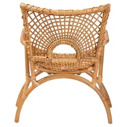 Outlet Kirklands Home Curved Natural Rat Woven Accent Chair Tan