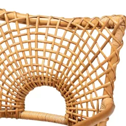 Outlet Kirklands Home Curved Natural Rat Woven Accent Chair Tan