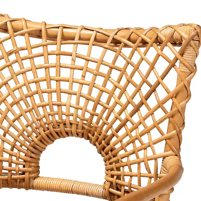 Outlet Kirklands Home Curved Natural Rat Woven Accent Chair Tan