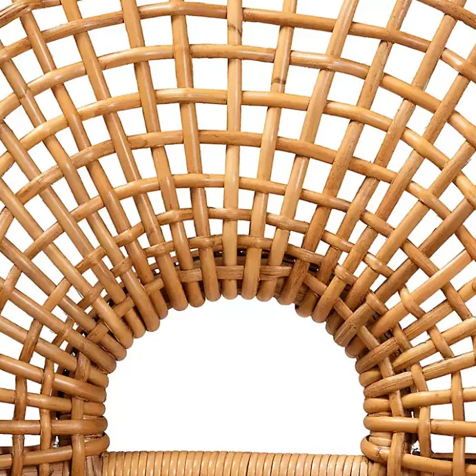 Outlet Kirklands Home Curved Natural Rat Woven Accent Chair Tan