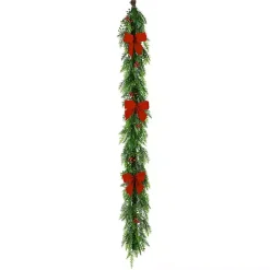Outlet Kirklands Home Cypress and Red Berry Christmas Garland, 6 ft.
