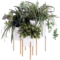 Clearance Kirklands Home Daisy Modern Iron Planters, Set of 3 White