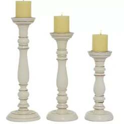 Hot Kirklands Home Daisy White Rustic 3-pc. Candle Holder Set