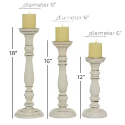 Hot Kirklands Home Daisy White Rustic 3-pc. Candle Holder Set