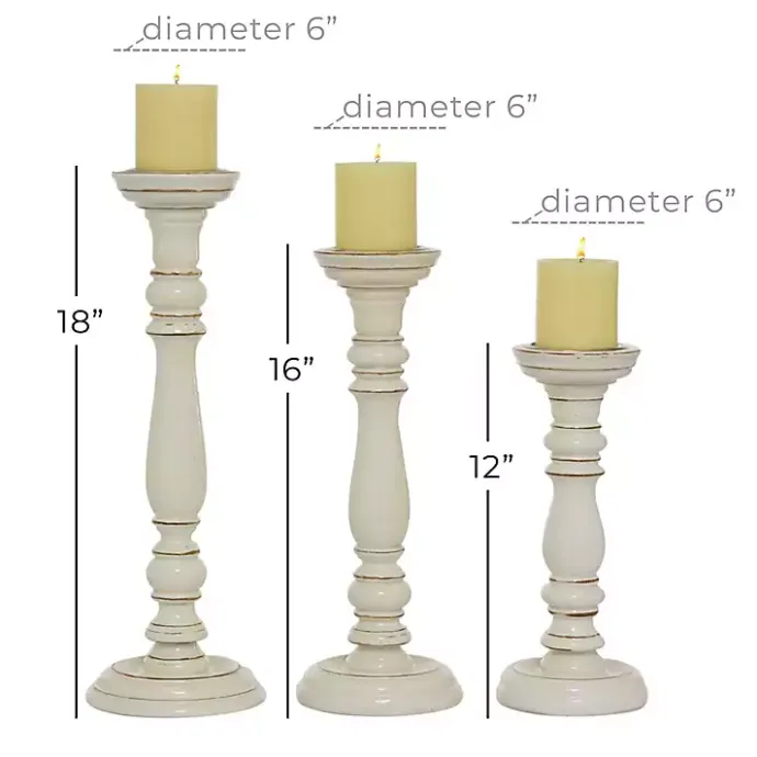 Hot Kirklands Home Daisy White Rustic 3-pc. Candle Holder Set