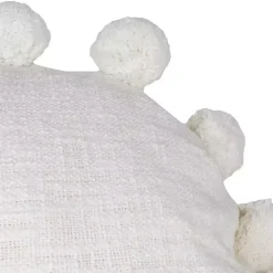 Hot Kirklands Home Daisy Soft Poms Round Throw Pillow White