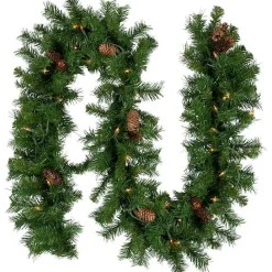 Sale Kirklands Home Dakota Pinecone Clear LED Lit Garland, 108 in. Green