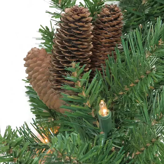Sale Kirklands Home Dakota Pinecone Clear LED Lit Garland, 108 in. Green