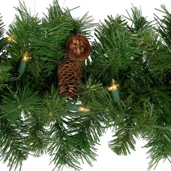 Sale Kirklands Home Dakota Pinecone Clear LED Lit Garland, 108 in. Green