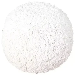 New Kirklands Home Dandelion Breeze Shaggy Pouf White