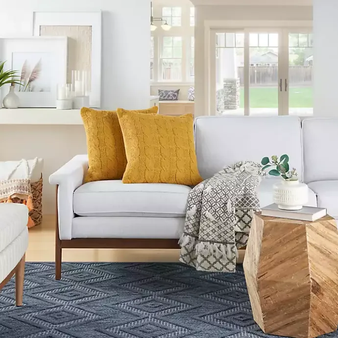 Outlet Kirklands Home Dandelion Cable Knit Throw Pillows, Set of 2 Yellow