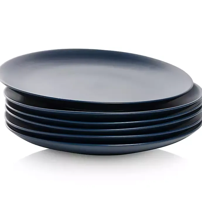Sale Kirklands Home Dark Classic Coupe Dinner Plates, Set of 6 Blue