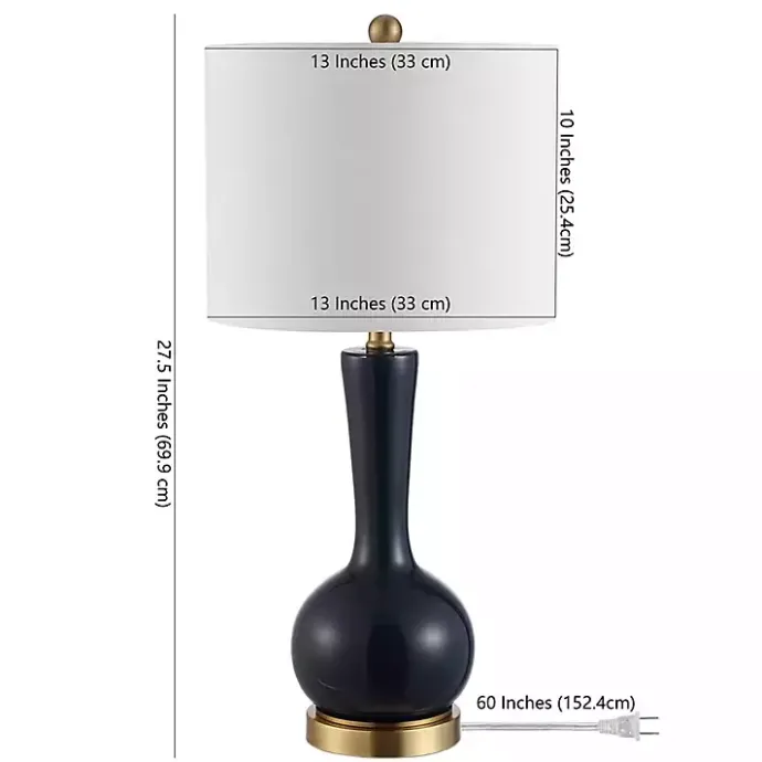 Sale Kirklands Home Dark Blue Glass Gaetna Table Lamp White