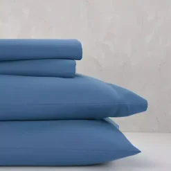 Best Kirklands Home Dark Microfiber 4-pc. King Sheet Set Blue