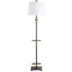 Kirklands Home Dark Bronze Decorative Floor Lamp White