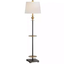 Kirklands Home Dark Bronze Decorative Floor Lamp White