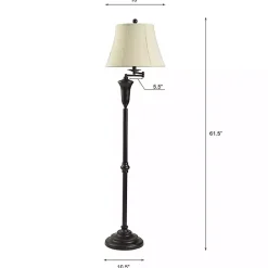 Best Kirklands Home Dark Bronze Madison Swing Arm Floor Lamp White