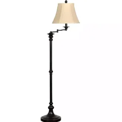 Best Kirklands Home Dark Bronze Menlo Swing Arm Floor Lamp Tan