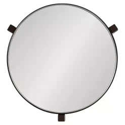 Kirklands Home Dark Bronze Mirrored Tabletop Aguilar Drink Table Brown