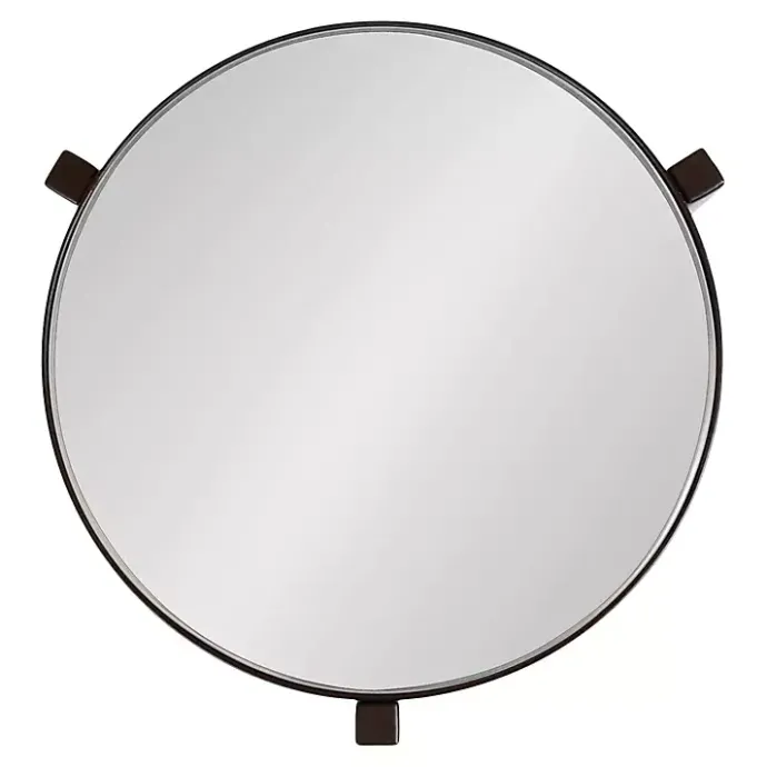 Kirklands Home Dark Bronze Mirrored Tabletop Aguilar Drink Table Brown