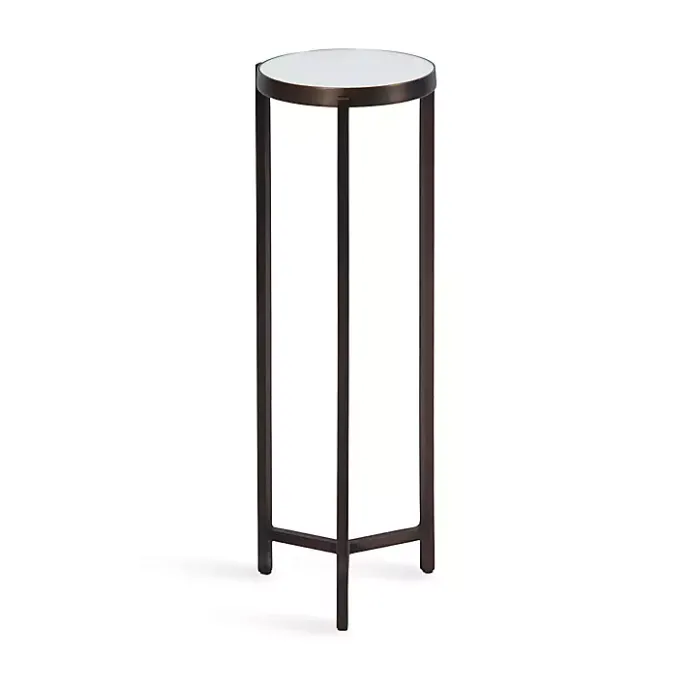 Kirklands Home Dark Bronze Mirrored Tabletop Aguilar Drink Table Brown