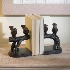 Outlet Kirklands Home Dark Bronze Perched Birds Bookends, Set of 2 Brown