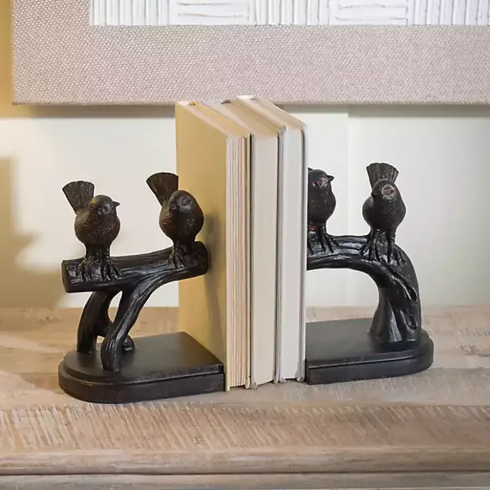 Outlet Kirklands Home Dark Bronze Perched Birds Bookends, Set of 2 Brown