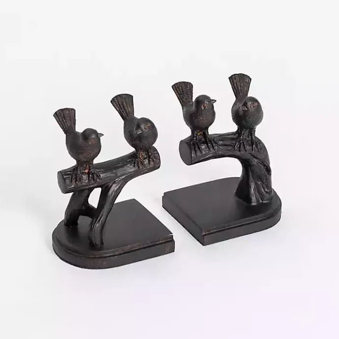 Outlet Kirklands Home Dark Bronze Perched Birds Bookends, Set of 2 Brown