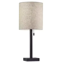 Best Kirklands Home Dark Bronze Square Base Table Lamp Ivory