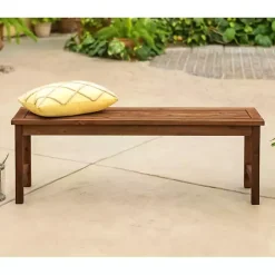 Clearance Kirklands Home Dark Acacia Wood Outdoor Bench Brown