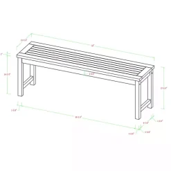 Clearance Kirklands Home Dark Acacia Wood Outdoor Bench Brown