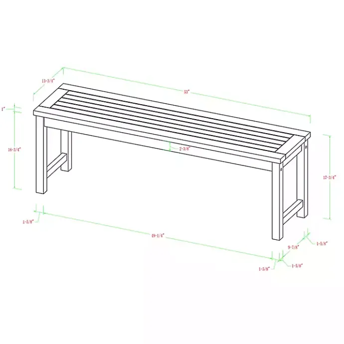 Clearance Kirklands Home Dark Acacia Wood Outdoor Bench Brown