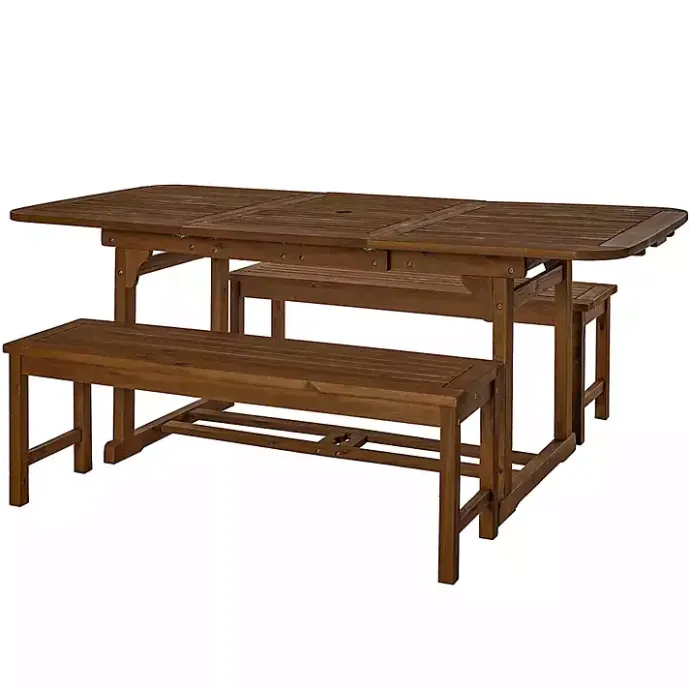 Best Kirklands Home Dark Acacia Wood 3-pc. Outdoor Dining Set Brown