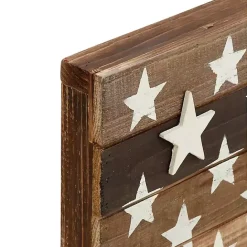 Online Kirklands Home Dark American Flag Wooden Wall Sculpture Brown
