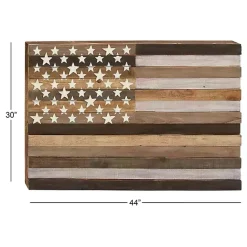 Online Kirklands Home Dark American Flag Wooden Wall Sculpture Brown