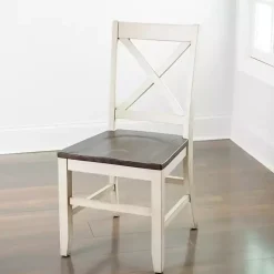 Outlet Kirklands Home Dark Brown and Jackson Dining Chair Ivory