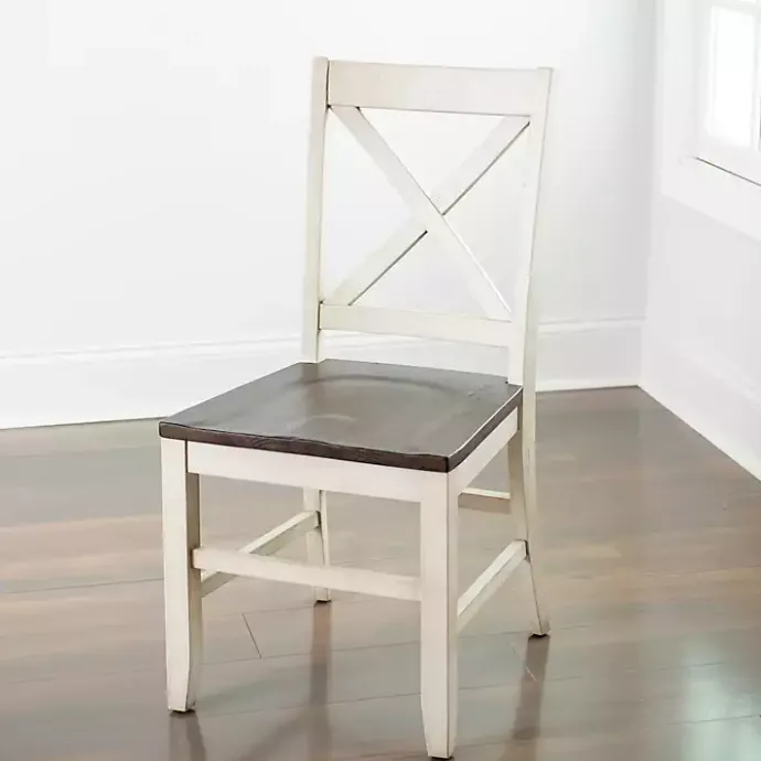 Outlet Kirklands Home Dark Brown and Jackson Dining Chair Ivory