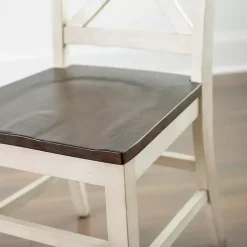 Outlet Kirklands Home Dark Brown and Jackson Dining Chair Ivory