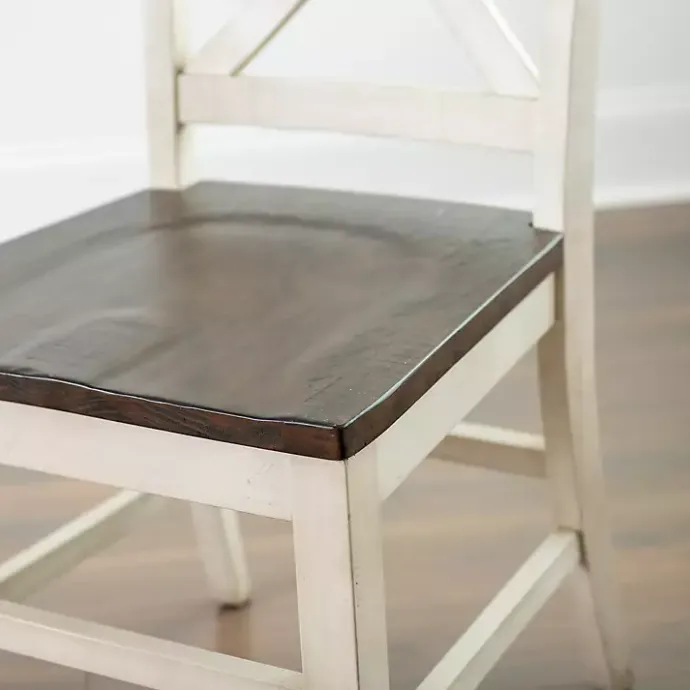 Outlet Kirklands Home Dark Brown and Jackson Dining Chair Ivory