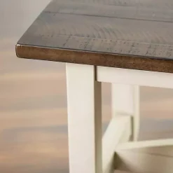 Hot Kirklands Home Dark Brown and Jackson Dining Bench Ivory