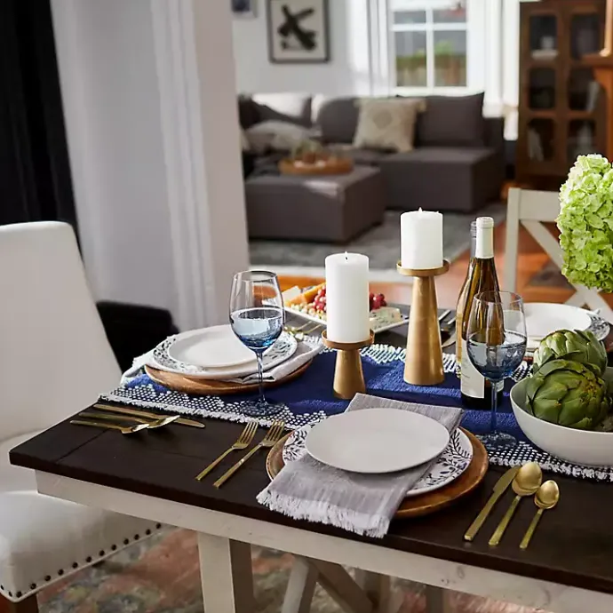 Sale Kirklands Home Dark Brown and Ivory Jackson Dining Table