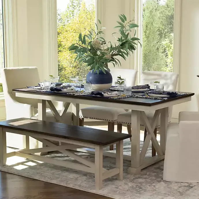 Sale Kirklands Home Dark Brown and Ivory Jackson Dining Table